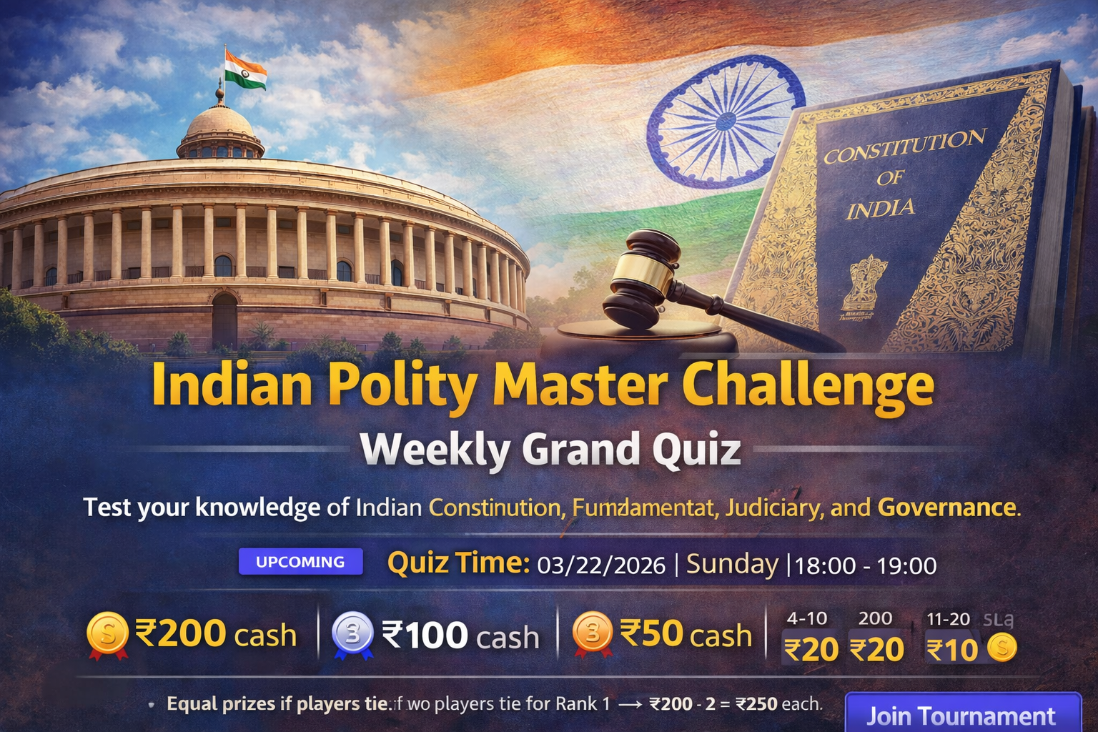 Indian Polity Master Challenge – Weekly Grand Quiz